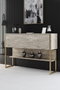 Hanah Home Luxe - Tocador Travertino y Dorado
